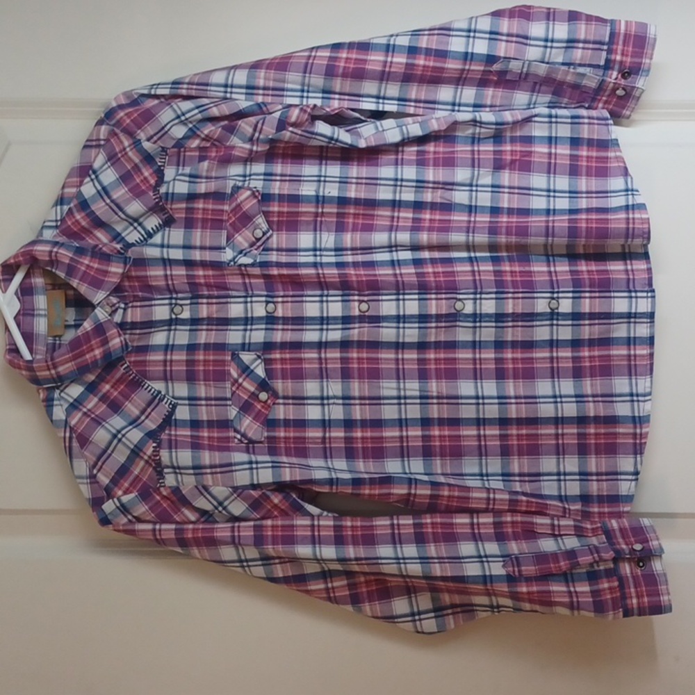 Wrangler plaid snap shirt  youth girl xXL long sleeve